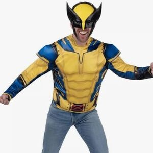 Marvel Deadpool Wolverine Superhero Costume Top And Mask